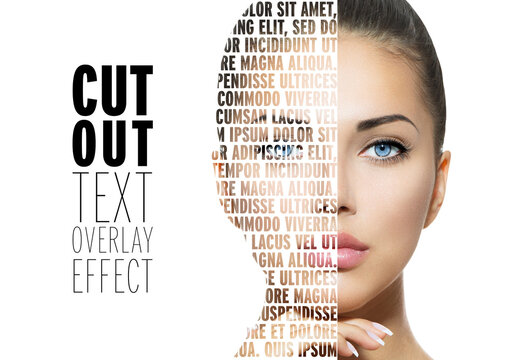 Cut Out Overlay Text Effect Mockup