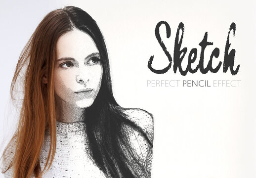 Perfect Pencil Sketch Effect Mockup