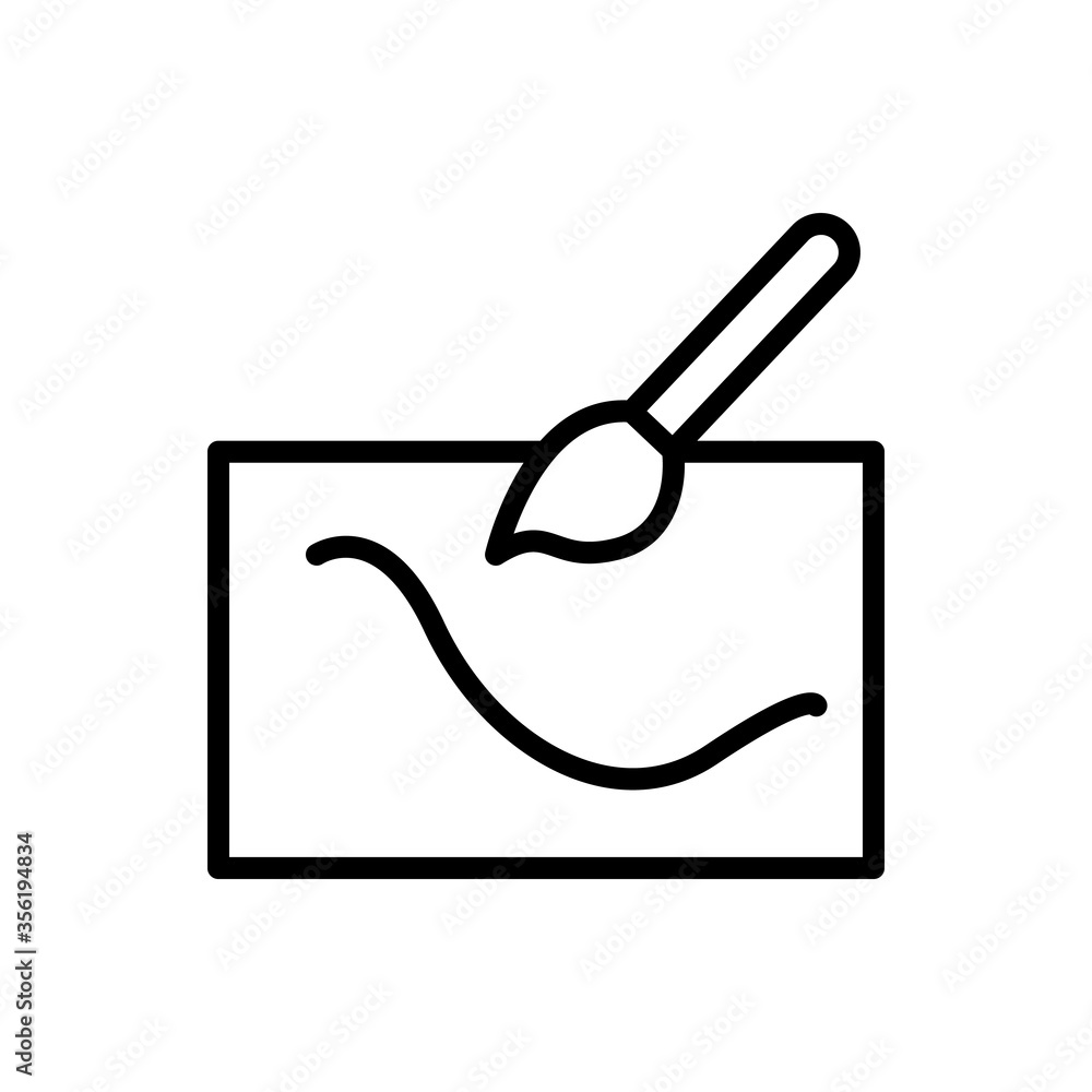 Poster brush, paper, drawing icon. simple line, outline vector elements of free time icons for ui and ux, w