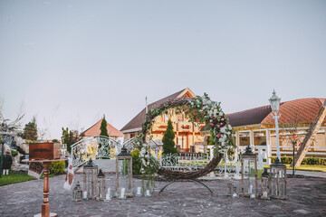 Fototapeta premium Wedding decor for an outdoor ceremony