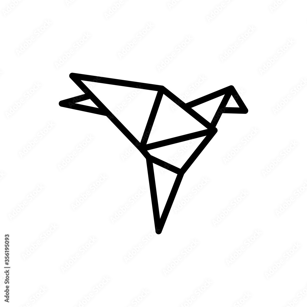 Poster origami, bird icon. simple line, outline vector elements of free time icons for ui and ux, website o