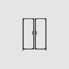 Cupboard wardrobe icon flat.