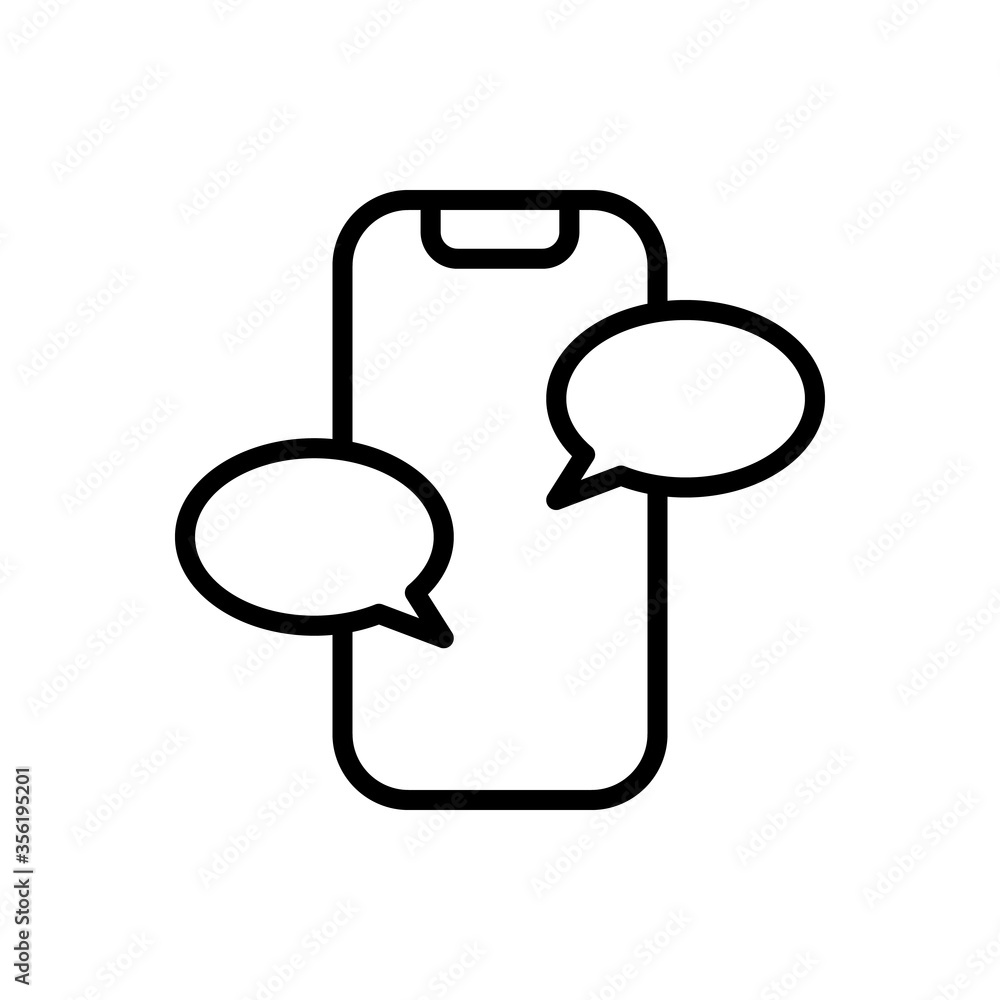 Poster smartphone, chat icon. simple line, outline vector elements of free time icons for ui and ux, websit