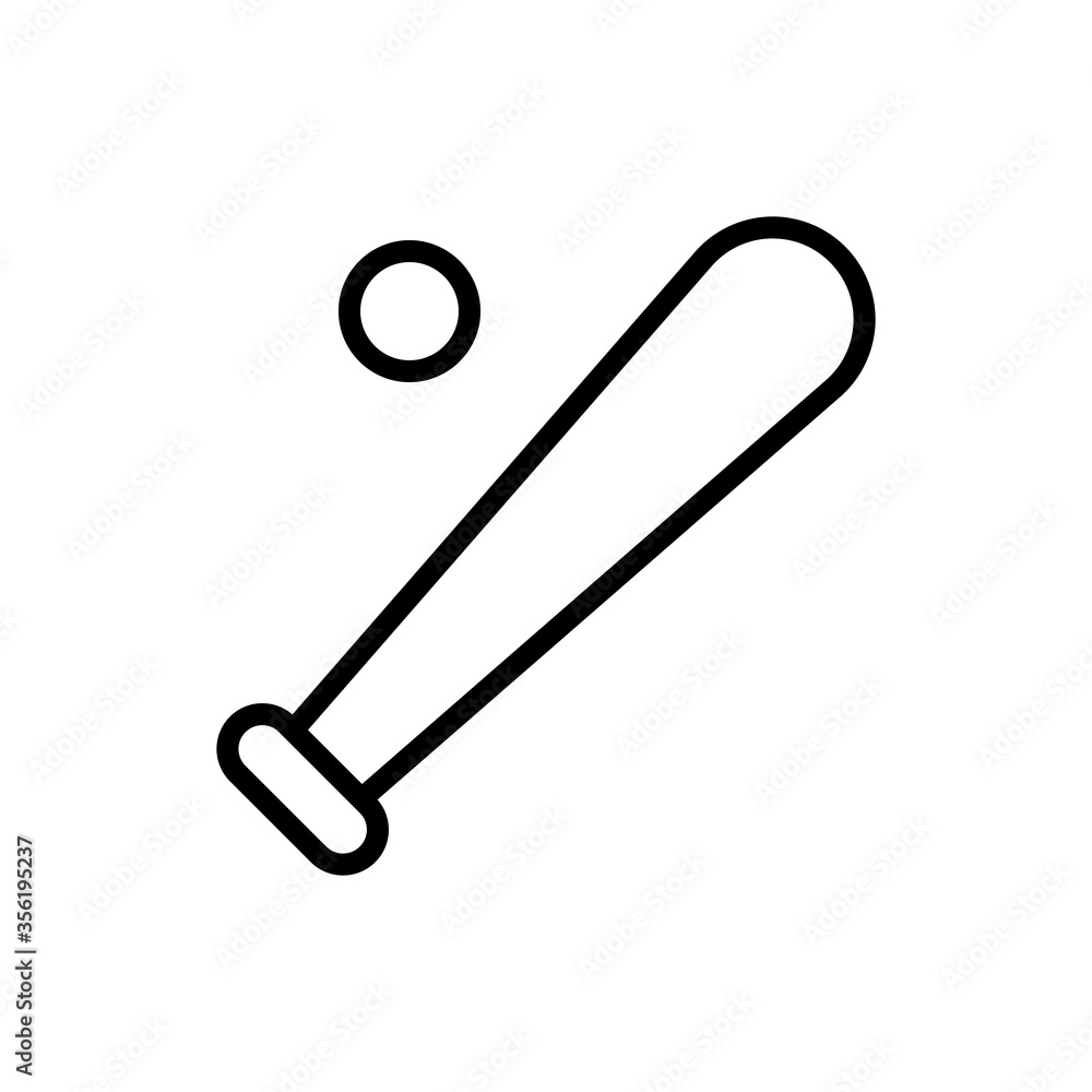 Poster bat, ball icon. simple line, outline vector elements of free time icons for ui and ux, website or mo