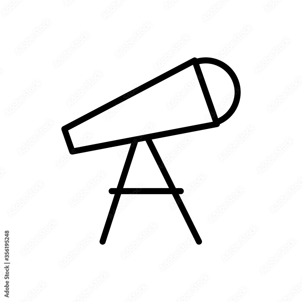 Poster telescope, astronomy icon. simple line, outline vector elements of free time icons for ui and ux, we