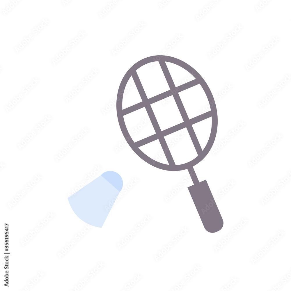 Poster badminton, game icon. simple color vector elements of free time icons for ui and ux, website or mobi