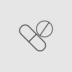Pills icon flat.