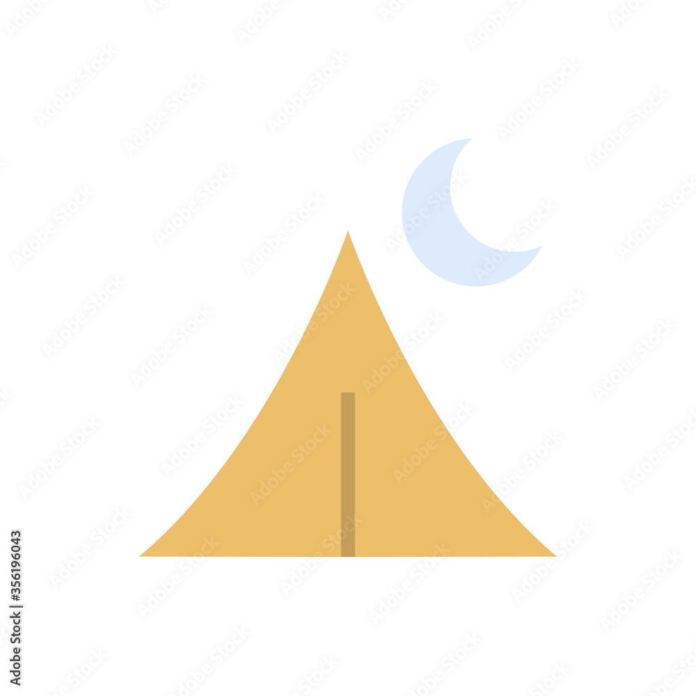 Poster tent, moon icon. simple color vector elements of free time icons for ui and ux, website or mobile ap