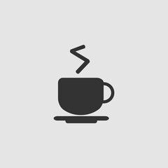 Coffee cup icon flat.