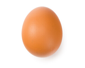 chicken egg isolated on a white background. Top view