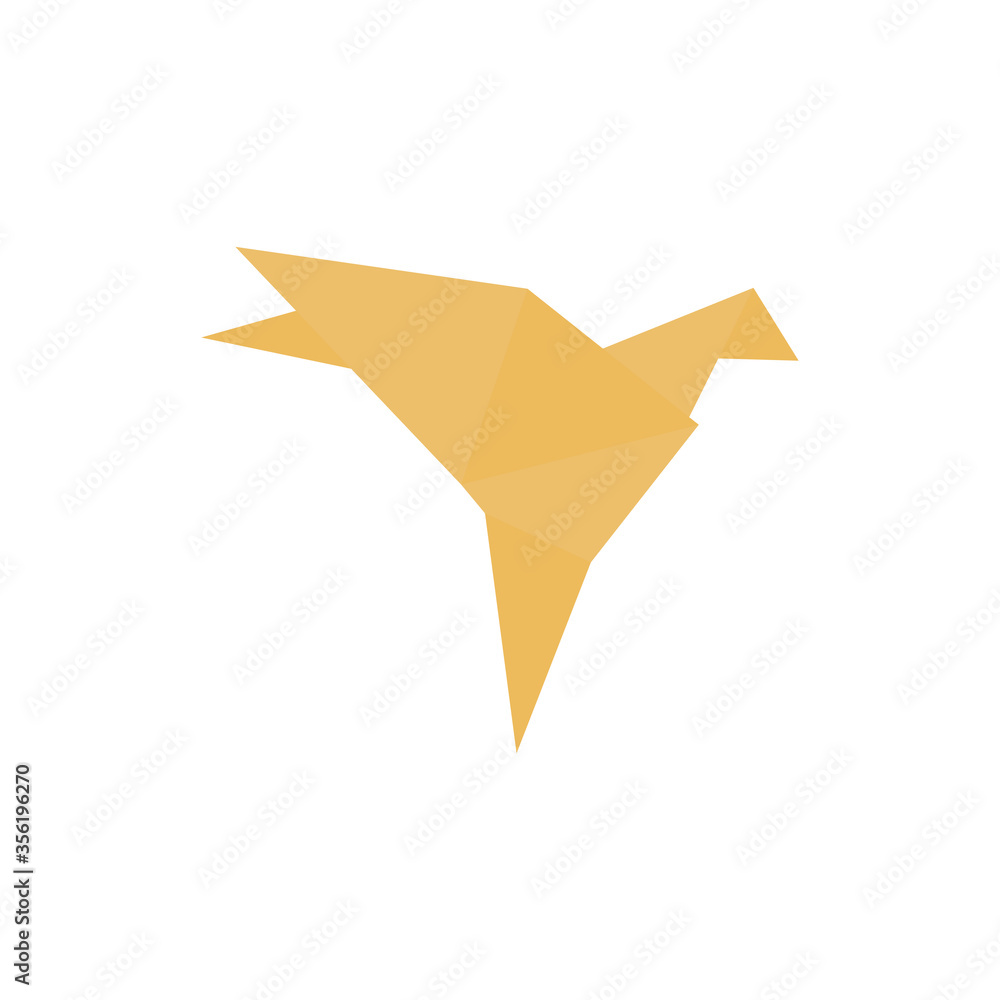 Poster origami, bird icon. simple color vector elements of free time icons for ui and ux, website or mobile