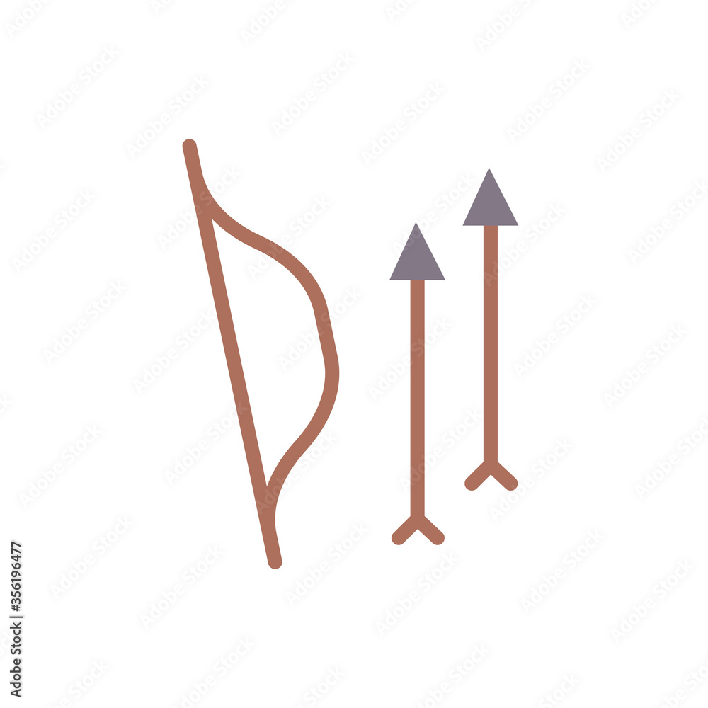 Poster bow, arrow icon. simple color vector elements of free time icons for ui and ux, website or mobile ap
