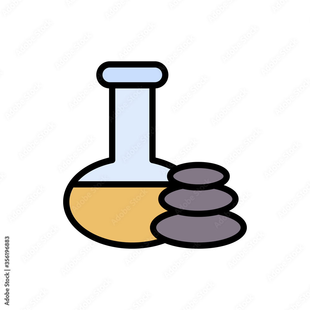 Poster oil, stone, spa icon. simple color with outline vector elements of free time icons for ui and ux, we