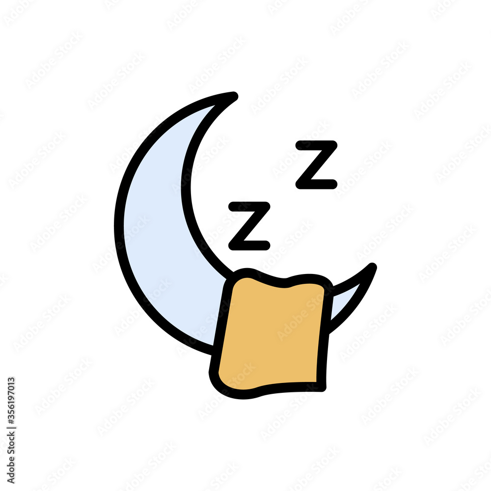 Poster moon, sleep icon. simple color with outline vector elements of free time icons for ui and ux, websit