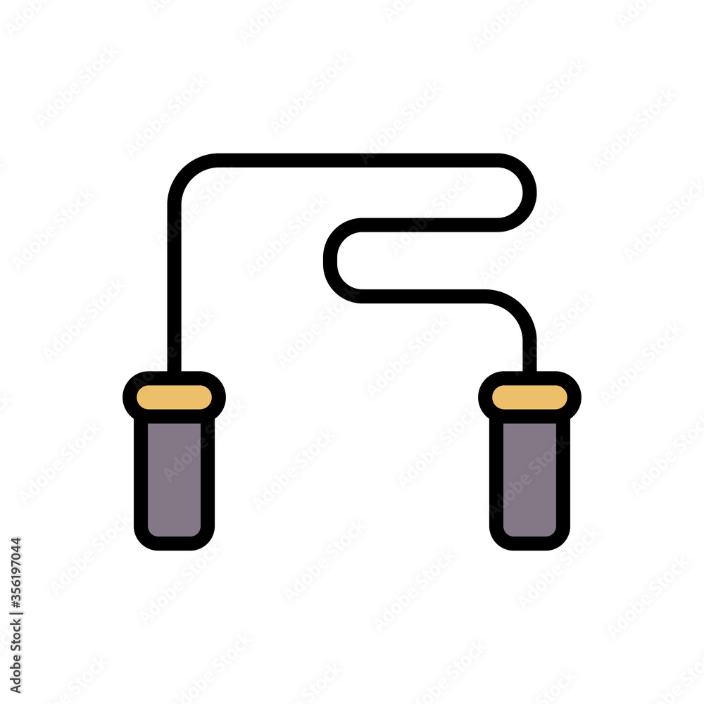 Poster skipping rope, sport icon. simple color with outline vector elements of free time icons for ui and u