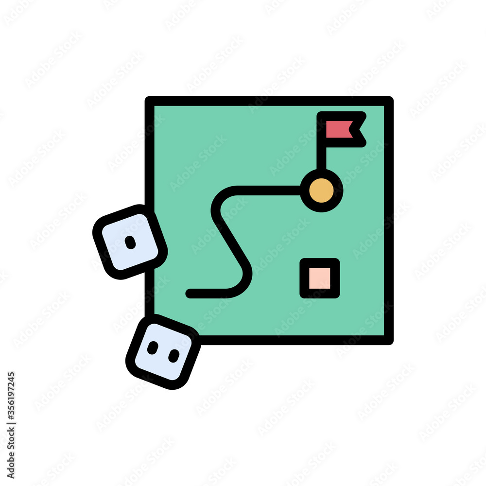 Poster game, table game icon. simple color with outline vector elements of free time icons for ui and ux, w