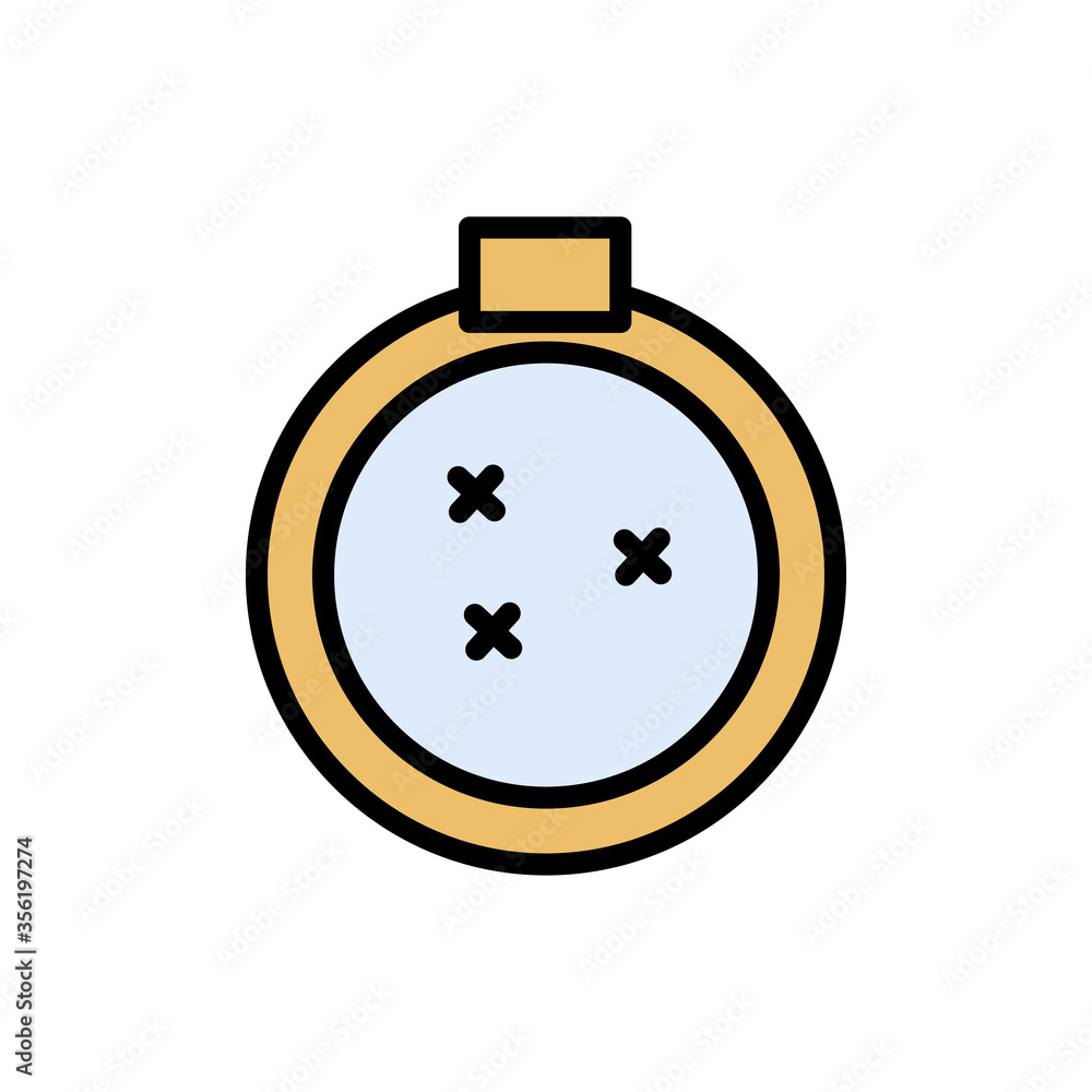 Poster embroidery, thread icon. simple color with outline vector elements of free time icons for ui and ux,