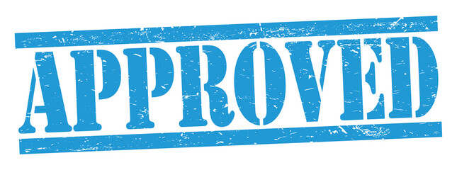 APPROVED blue grungy stamp.