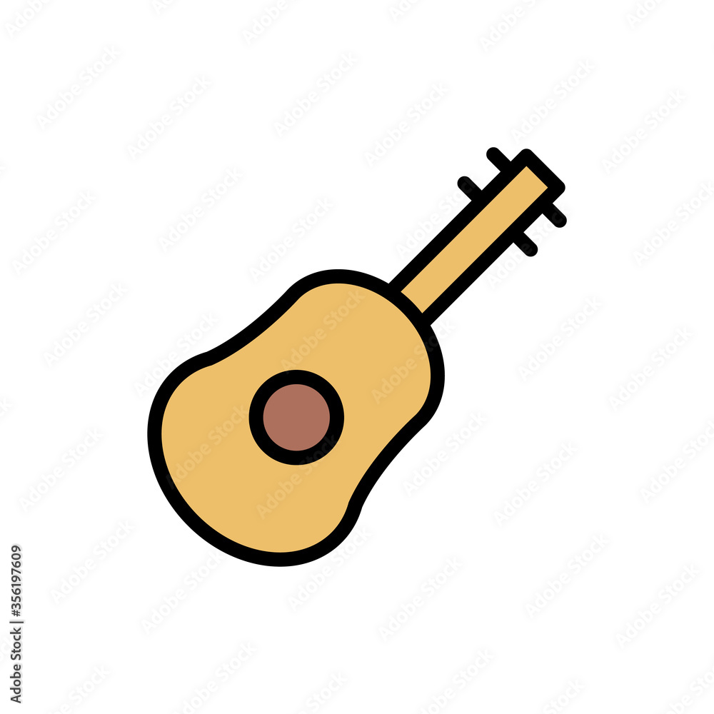 Aufkleber guitar, music instrument icon. simple color with outline vector elements of free time icons for ui a