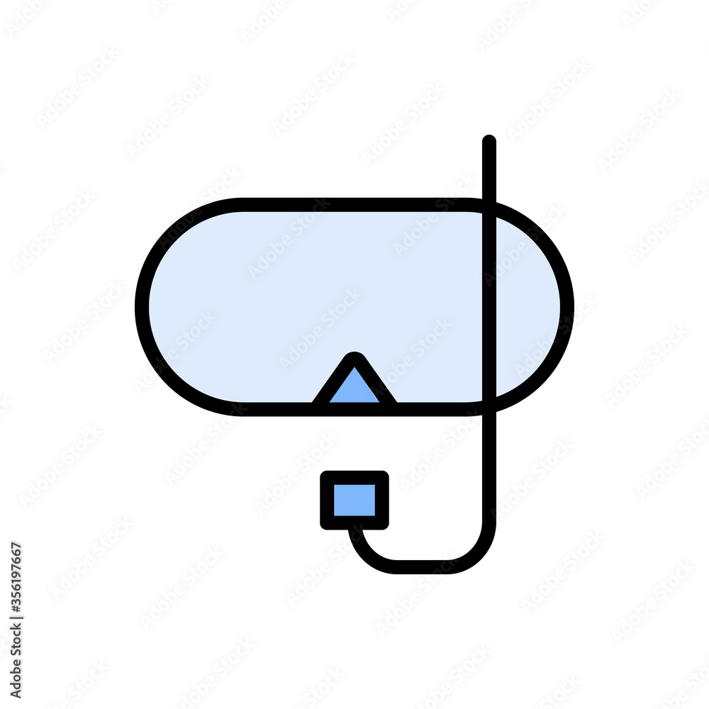 Poster diving, glasses icon. simple color with outline vector elements of free time icons for ui and ux, we