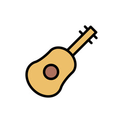 Guitar, music instrument icon. Simple color with outline vector elements of free time icons for ui and ux, website or mobile application