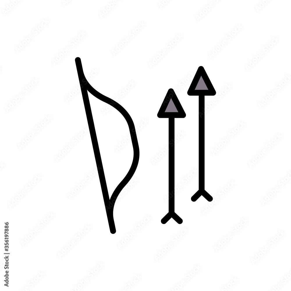 Poster bow, arrow icon. simple color with outline vector elements of free time icons for ui and ux, website