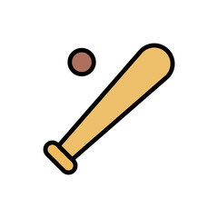 Bat, ball icon. Simple color with outline vector elements of free time icons for ui and ux, website or mobile application