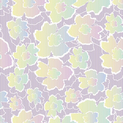 Rainbow ombre paper cut floral seamless vector pattern. Light girly surface print design. Great for fabrics, roantic stationery, feminine scrapbook paper, wedding gift wrap, and cosmetics packaging. © rysunki.malunki