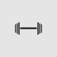 Barbell icon flat.