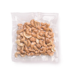Vacuum plastic bag of cashew nuts