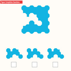 Fototapeta premium Intelligence puzzle, Find the missing piece, visual intelligence questions, IQ Test
