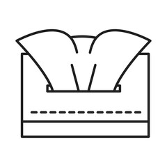 cleaning disinfection, tissue paper in box, coronavirus prevention sanitizer products line style icon