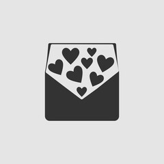 love letter icon flat.