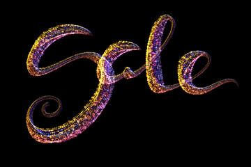Sale handmade lettering, calligraphy made by colorful confetti, for prints, posters, web
