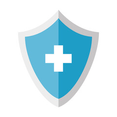 Fototapeta premium shield with cross design of medical care and covid 19 virus theme Vector illustration