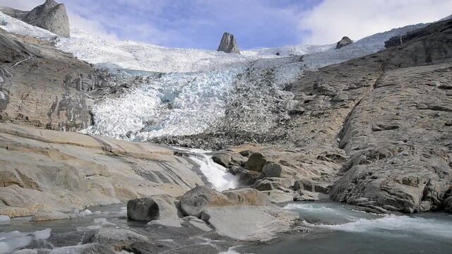 WS PAN Melting glacier and glacier river in Tasermiut Fjord / South Greenland, Greenland