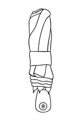 Vector umbrella line icon isolated on white background. Colorfulrain shield illustration. Cartoon style