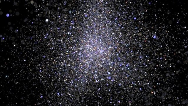 explosion of glittering particles