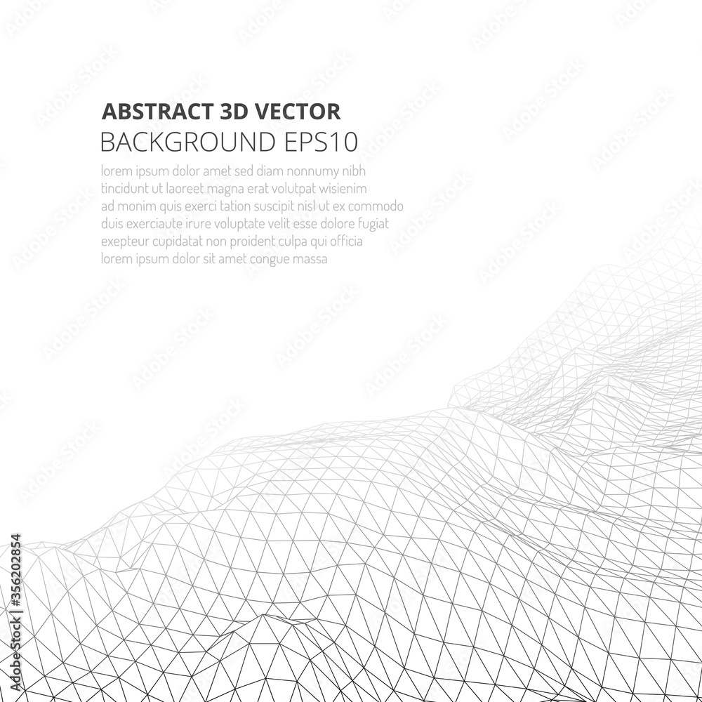 Poster abstract background in the style of low poly design. 3d landscape in virtual reality. space for text