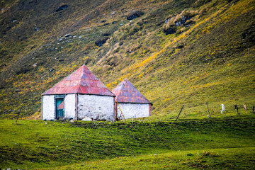 Magical green mountains of Roopkund, Uttarakhand, India. 