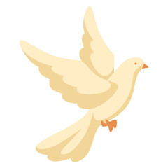 Fototapeta na wymiar Illustration of white dove. Pigeon faith and love symbol.