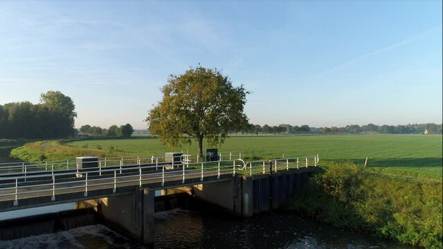 WS POV Rural landscape with river Mark / Galder, Noord-Brabant, Netherlands
