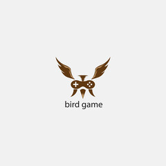 Game logo illustration of a bird head stick design vector