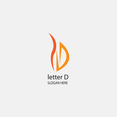 letter D logo color illustration of a fire vector design