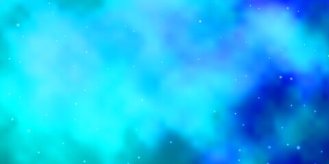 Light BLUE vector background with colorful stars. Decorative illustration with stars on abstract template. Pattern for new year ad, booklets.