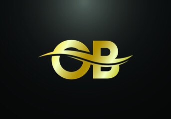 Initial Monogram Letter O B Logo Design Vector Template. O B Letter Logo Design