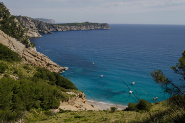 Mallorca wild and virgin beach. Es coll Baix, Alcudia.Holiday concept.
