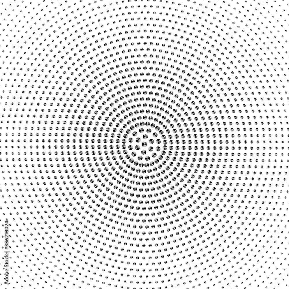Poster illustration with set of black abstract circles. pattern for beautiful websites. halftone effect des