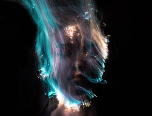 freezlight new photo art direction, long exposure photo without photoshop, light drawing at long exposure