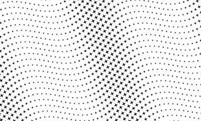 abstract waves background with repeated stars in halftone design